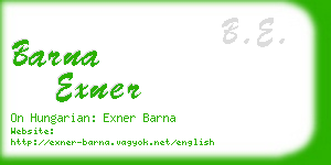 barna exner business card